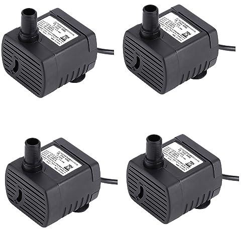 Lot de 4 pompes solaires pour fontaine à eau, pompe de bassin d'eau, 7 V 1,2 W, kit de fontaine d'extérieur sans brosse pour jardin, étang, piscine, poissons