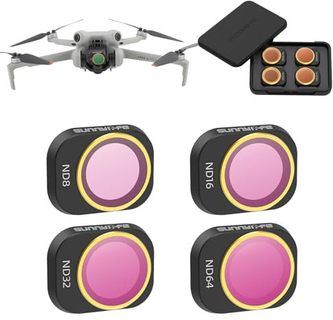 MotuTech Filter Set for DJI Mini 4 Pro Neutral Density Filters Lens Filters ND8+ND16+ND32+ND64