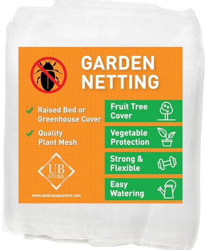 Rete Per Insetti da Giardino 3x9 Metri | Tessuto a Maglia Bianca di Diverse Dimensioni, Zanzariera Per la Protezione di Frutta e Verdura | Barriera Insetti Per Fragole, More e Piante di Bacche