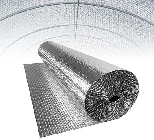 YARDIN 30 metros de doble lámina aislante de aluminio, 3-4 mm de grosor, ideal para aislamiento térmico y acústico de techos, suelos y paredes, no tóxico