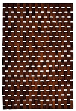 Kleine Wolke Badematte aus Bambus PALITO Nussbraun 50 x 70 cm | Rutschhemmende Unterseite, für Fußbodenheizung, Bambus
