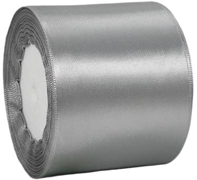 Satinband Silbrig 75mm Breit Geschenkband Satin,22m Satinbänder Silbrig Dick Schleifenband Dekoband Seidenband Geschenkverpackung Stoffband Geschenkbänder für Dekorieren Basteln Kleid Hochzeit