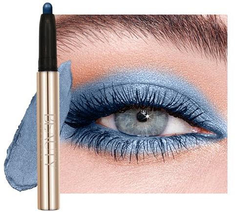 Beauty Searcher Lidschatten Stift Wasserdicht,Hochpigmentierter Lidschatten,Langanhaltend und Glatt,Schimmerndes Finish,Make-up Für Faltenfreie Augen,Vegan&Cruelty-Free 11 Funkelnder Traum Blau