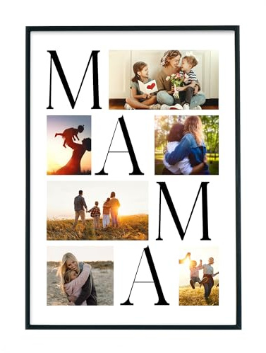 4one Pictures Mama Geschenk mit Foto personalisiert zu Weihnachten, zum Muttertag, Geburtstag. Mutter Bild selbst gestaltet als Geburtstagsgeschenk & Muttertagsgeschenk (7. Mama Collage)
