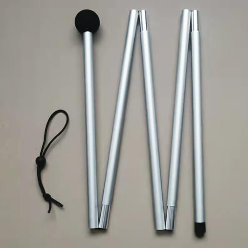 Postes de lona para tienda de campaña, toldo plegable de 1,6/2 m, toldo de playa, poste de lona para camping, fiesta, pesca, playa, senderismo (cabeza plana de 1,6 m)