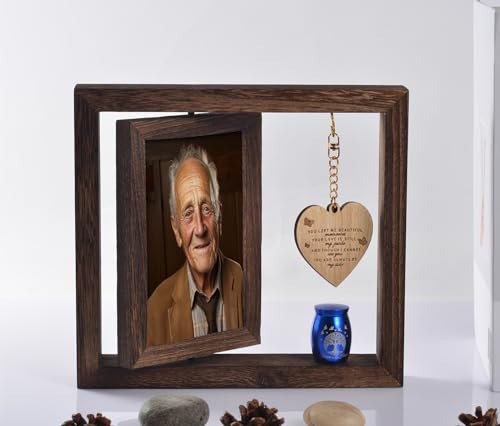 DB Gedenk-Bilderrahmen, passend für 10,2 x 15,2 cm große Fotos und 4,9 cm kleine Urnen für menschliche Asche, Mini-Urne und Gedenkfotorahmen-Set für den Verlust eines geliebten Menschen,
