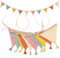 Wimpelkette Kinderzimmer,Musselin Baumwolle Stoff Wimpelkette,Girlande Kinderzimmer Deko zum Aufhängen, Hausbett Deko Mädchen & Jungen,Wanddeko Geschenk,Babyzimmer Dekoration (Fringe Pink)