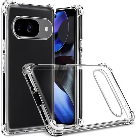 Totill Cover per Google Pixel 9/9 Pro Cover, [Rinforzare la Versione con Quattro Angoli] [Protezione per la Fotocamera] Custodia Protettiva in Silicone Morbido Antiurto in Gomma TPU Phone case