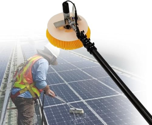 HCAUYNN ReinigungsbüRste FüR Werbetafeln, Wasserdichter Anschluss FüR Leitungen, FüR Solarmodule, Mit VerläNgerung Stange, Reinigungsdurchmesser: 35 cm,3.5M