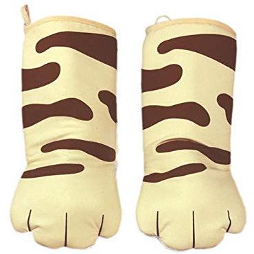 Hobngmuc Oven Gloves, Cats Paw Oven Mitts, 2 Baking Gloves, Heat Insulation Oven Glove, Anti-Scald Cotton Glove, For BBQ, Cooking, Baking, Grilling, Microwave