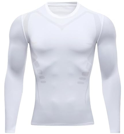 Smatstyle Men's Compression Shirt Functional Shirt Long Sleeve Compression Baselayer Sports Shirt Quick-Drying Breathable Running Shirt for Fitness