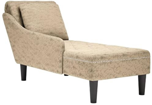 vidaXL Chaiselongue, Indoor Lounge Sofa mit Kissen Rechter Armlehne, Gepolsterte Recamiere für Wohnzimmer Schlafzimmer Büro, Polsterliege, Hellgrau Kunstleder