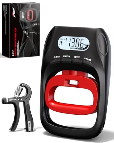 Grip Strength Tester Trainer - Electronic Hand Dynamometer of 400lbs/180kg & Grip strengthener with Adjustable Resistance for Sport