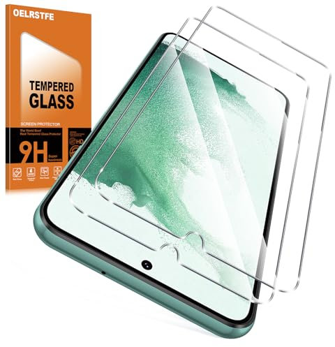 Oelrstfe Verre Trempé pour Samsung Galaxy S22 5G 2 Pièces,Film de Vitre Protection écran Dureté 12H Anti Rayures Sans Bulless Transparent HD Haute Sensibilité Protecteur D'écran