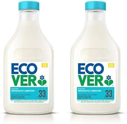 Ecover Weichspüler | Duft Rose und Bergamotte | natürliche und sanfte Herkunft für Ihre Haut und Ihre Wäsche | 1 l – 33 Anwendungen (Packung mit 2)