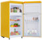 Ymkua Frigorifero Piccolo, Frigorifero Combinato 72 L (21+51), 45x46x91 cm Frigo Da Camera, Mini Frigo Bar con LED luce e Ripiani Rimovibili, Freezer Separato Doppia Porta, 120 kWh/anno (Yellow)