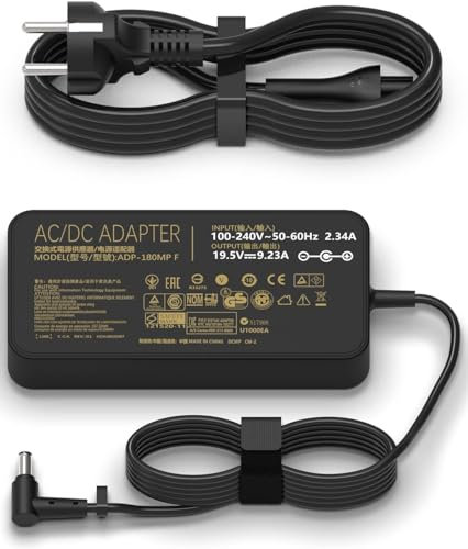 JCEQNVWL 180W 19.5V 9.23A Laptop Power Supply Charger Compatible for Asus TUF Gaming A15 A17 FA506 FA506I FA506IC FA506IH FA506II F15 F17 FX505 FX505D FX505DT FX506 Charging Cable Laptop