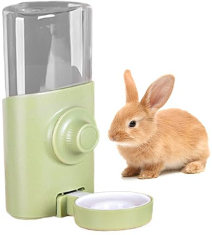 Xoeryoy Rabbit Water Bottle, 600ml/21oz Hanging Rabbit Water Dispenser, Auto Bunny Dispenser, Mute Visible Small Animal Bottle No Drip for Chinchilla Guinea Pigs Squirrel Hedgehog