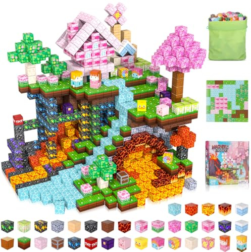 ACELIFE Magnetische Bausteine 200 Stück, Magnetspielzeug Kreatives STEM Magnetic Building Blocks Spielzeug Geschenke für Kinder Jungen und Mädchen 3 4 5 6 7 8 Jahren
