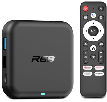 R69 Android 14.0 TV Box 64bit 32GB Quad Core Rockchip3518 WiFi6 Dual-WiFi 2.4G/5G 4K BT5.x USB3.0 Android TV Box