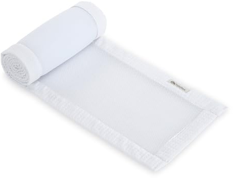 FabiMax Beistellbett Bettumrandung aus Mesh & Waffel – Atmungsaktiv, luftdurchlässig & waschbar – Passend für Boxspring Beistellbett (Weiß, Für FabiMax Boxspring Beistellbett)