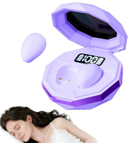 sunvito Sleep Headphones Wireless,Mini Sleep Earphones for Side Sleeping, Noise Blocking Sleep Headphones Bluetooth 5.4, Power Indicator for Working, Traveling (Purple)