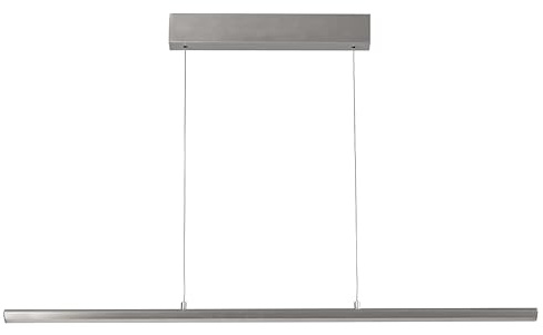 Pendelleuchte Borena|alu-/nickelfarben |Kabellift|L: 113 cm, B: 6,5 cm|Höhenverstellbar 70-180 cm|mit Taster stufenlos dimmbar|Farbtemperatureinstellung 3 Stufen| 1x LED 34W 2700/3350/4000 K | 4100 lm