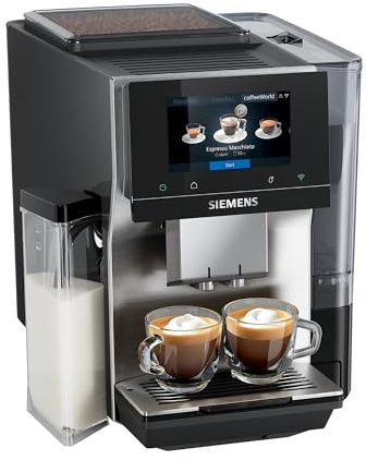 SIEMENS EQ700 iAroma Bean to Cup Coffee Machine, TQ723G03, Stainless Steel | Fully Automatic, Integrated Milk Container, 30+ Coffee Beverages, Cold Brew/Slow Brew, Home Connect, 5 Touch Screen Display