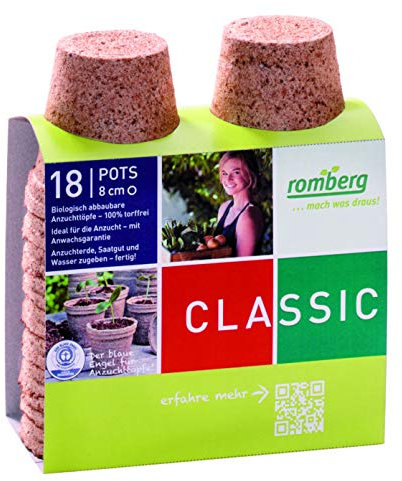 ROMBERG 71008 Anzuchttöpfe 8 cm rund 16 Stück