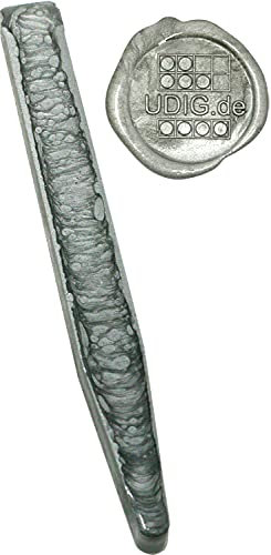 UDIG Siegellack Stange Klassik, 1 Stange, 12,8 cm Farbe wählbar rot blau grün Siegel Lack für brechende Siegel (Silber)