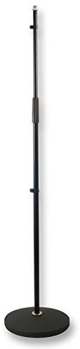 Round Base Adjustable Microphone Stand, Black