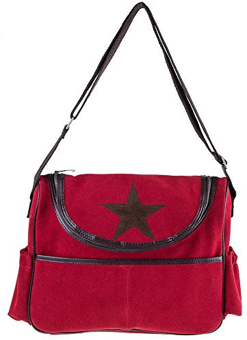 Bags4Less Damen Wickeltasche Umhängetasche Rot (Velours-Rot)
