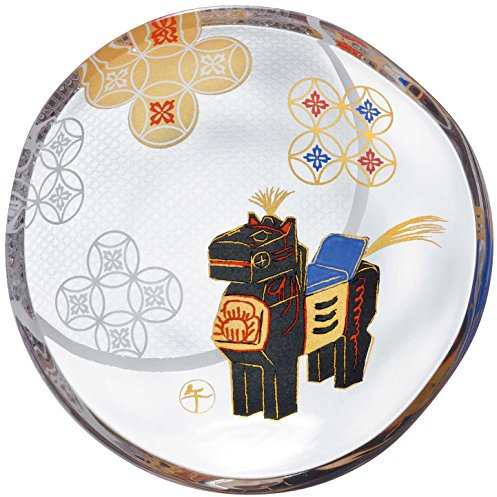 Aderia 6007 Kleiner Teller, Glasteller, mittelgroßes Sternzeichen, Bohnenschale, Ø 3,5 Zoll (9 cm), runder Teller/Servierteller, hergestellt in Japan, Lieferung in Präsentationsbox,