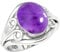 Jeweloporium 925 Silber Ringe für Damen Violett Echt Amethyst mit Stein Boho Silber Ringe Größe 56(17.8) Jubiläum - Geschenk Handgefertigt Schmuck
