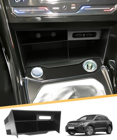 LFOTPP Kompatibel mit VW T-ROC 2018-2023 2024 Mittelkonsole Zentrale Steuerung Multifunktionaler T ROC Aufbewahrungsbox T ROC 2023 2024 Original Zubehör