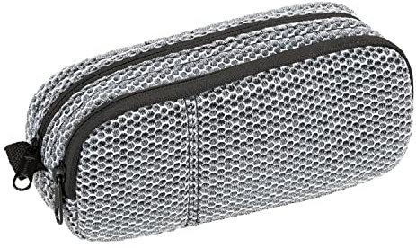 Idena 20077 - Stifte-Etui Mesh, 2 Fächer, grau, 1 Stück
