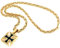 Schmuck-Checker Eisernes Kreuz Anhänger aus Edelstahl schwarz Gold massiv + 60cm Königskette Bikerschmuck Rockerschmuck Männerschmuck Ritterkreuz Tatzenkreuz vergoldet