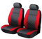 Carseatcover-UK Front Pair of RED/BLACK KNIGHTSBRIDGE LEATHER LOOK Car Seat Covers
