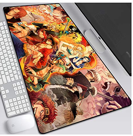 Mouse Mat ONEPIECE XXL Anime Mouse Pad, Speed Gaming Mouse Mat, Extra Large 900 x 400 x 3mm, Water-Resistant Mousepad with Non-Slip Rubber Base,Smooth Cloth Surface for computer PC, C
