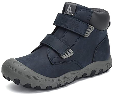 Mishansha Kinder Wanderschuhe Bequeme Sneaker Atmungsaktive Sport Outdoorschuhe Strapazierfähige Laufsohle Dunkelblau Gr.28