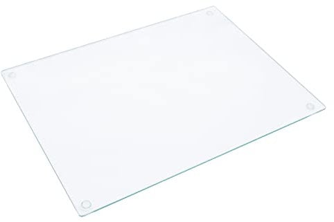 Tempered Glass Cutting Board, Extremely Durable, Long-Standing, Clear Glass, Scratch Resistant, Heat Resistant, Shatterproof, Extra Large 12X16