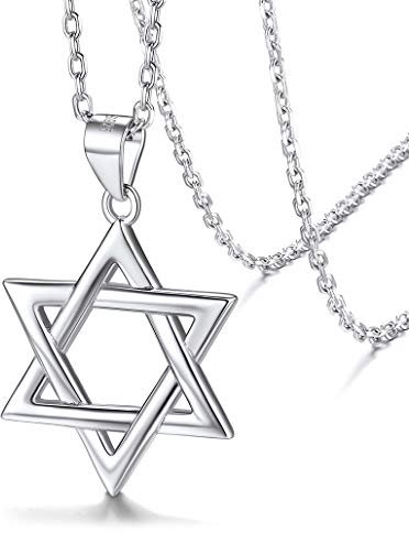 Davidstern Anhänger Damen Halsketten aus 925 Sterling Silber Hexagon Anhänger Sechs Punkt Charm Schmuck Jüdische Schmuck Religiöse Judaica