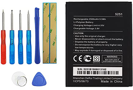 Vvsialeek WIKO 5251 Akku Kompatibel Für Wiko Pulp 3G 4G Wiko Robby Akku with Toolkit 2500mAh