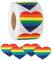 500 Stück Gay Pride Aufkleber, Regenbogen Herz Aufkleber Gay Pride Regenbogen Aufkleber Liebe Regenbogen Sticker Aufkleber Rolle in Herzform Passend für Party Bar Festival Karneval Pride Event