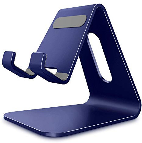 Lucrave Handy-Ständer, Cradle, Halterung, Aluminium-Desktop-Ständer, kompatibel mit Schaltern, alle Smartphones, iPhone 16 15 14 13 12 Mini, Pro Max 11 Pro Xs Max Xr X SE 8 7 6 6s Plus SE 5 5s, blau