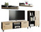 MATKAM Wohnzimmermöbel-Set Oslo, 4-teilig, 1 x TV-Kommode H47x B150 x T40 cm, 1 x Wohnzimmerkommode H112 x B80 x T30cm, 2 x Hängeregale H20 x B100 x T20 cm (Artisan Eiche-Schwarz)