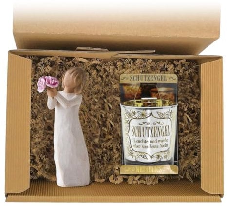 Geschenkset 2-teilig 'Schutzengel' / Windlicht/Kommunion
