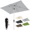 Doppler Ombrellone rettangolare 220×140 cm in alluminio – da giardino con manovella, inclinabile, per balcone e terrazza, protezione UV 80+