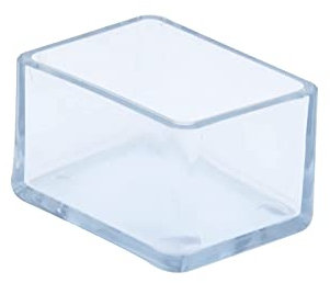 Flyshop Lot de 12 capuchons de pieds de chaise en PVC anti-rayures pour protéger le sol des meubles, embouts rectangulaires pour pieds de table, chaise, 3,0 x 4,0 cm, 30 x 40 mm, transparent