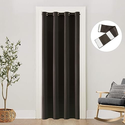 SHINELAND Rideaux de Porte pliants Imitation accordéon pour Porte de 24 30 36 cm, Marron Noyer foncé
